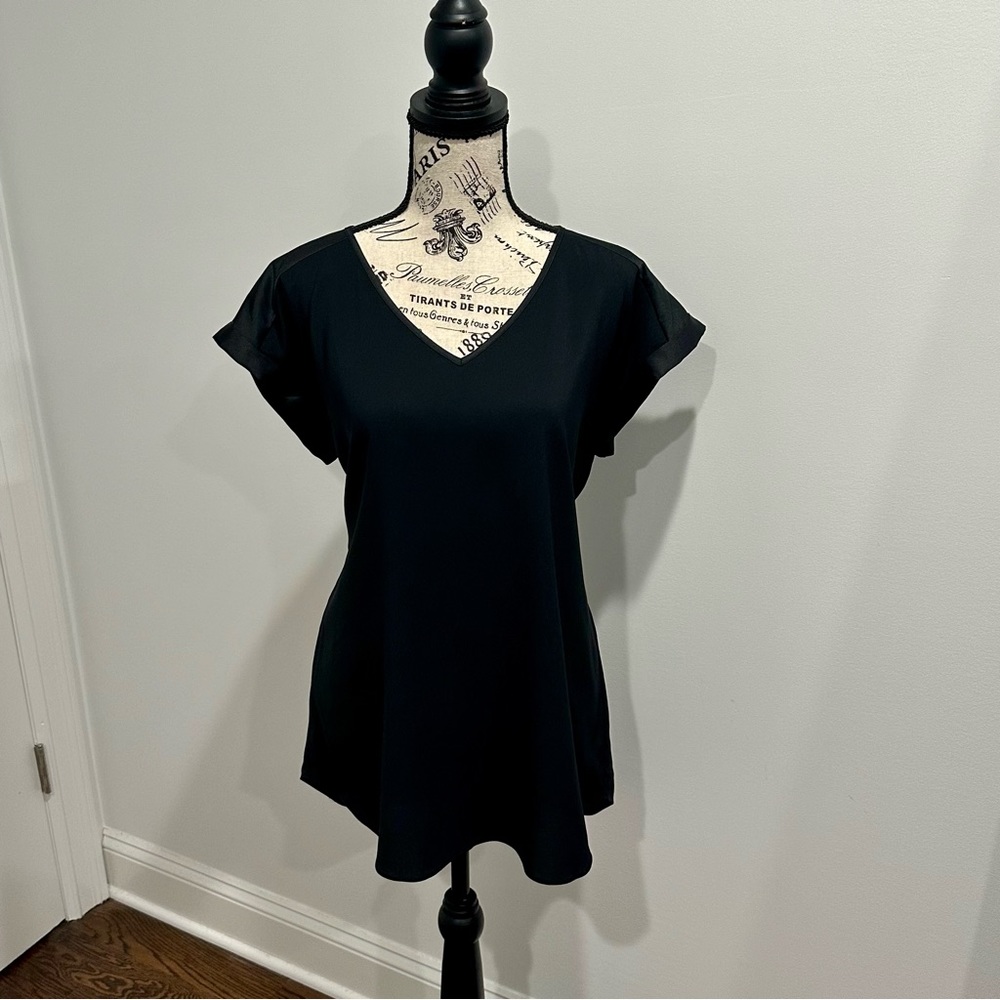 Express Short Sleeve Black Blouse (L)